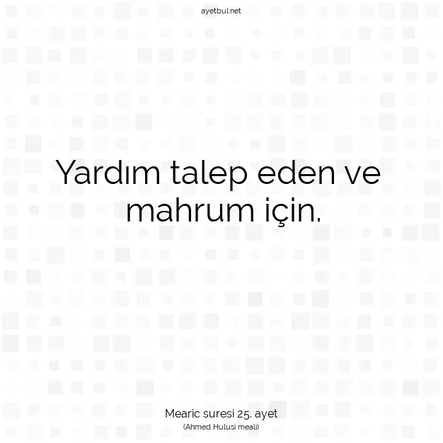 Ayetbul | Kuran Mealleri | Quran | Mearic suresi 25. ayet