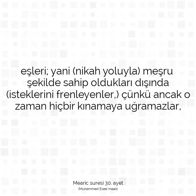 Ayetbul | Kuran Mealleri | Quran | Mearic suresi 30. ayet