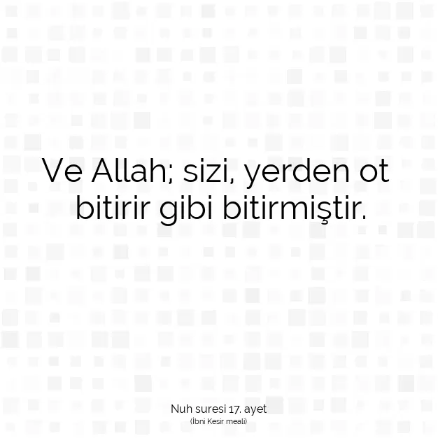 Ayetbul | Kuran Mealleri | Quran | Nuh suresi 17. ayet