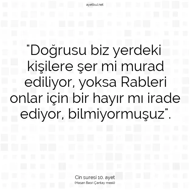 Ayetbul | Kuran Mealleri | Quran | Cin suresi 10. ayet
