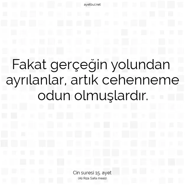 Ayetbul | Kuran Mealleri | Quran | Cin suresi 15. ayet