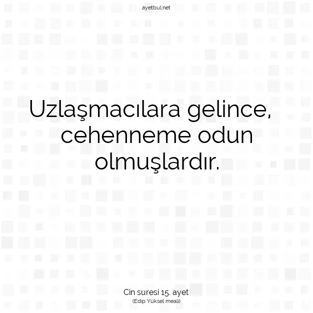 Ayetbul | Kuran Mealleri | Quran | Cin suresi 15. ayet