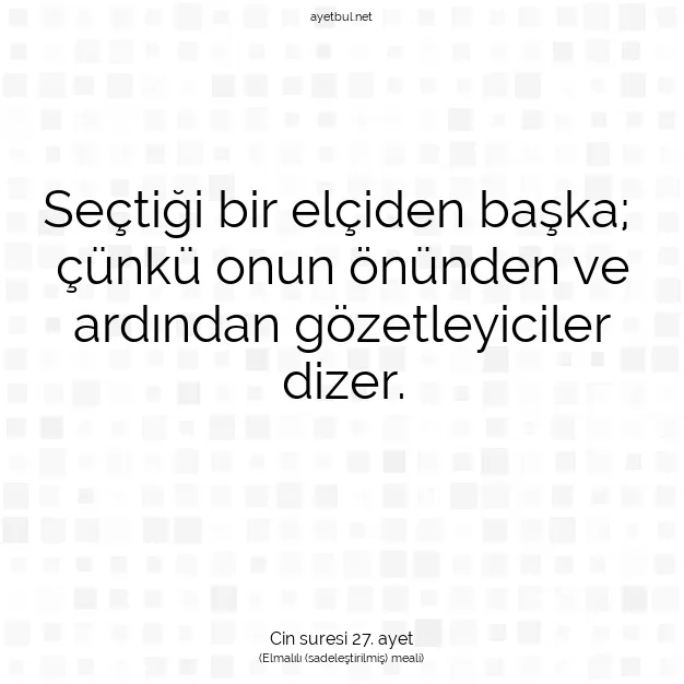 Ayetbul | Kuran Mealleri | Quran | Cin suresi 27. ayet
