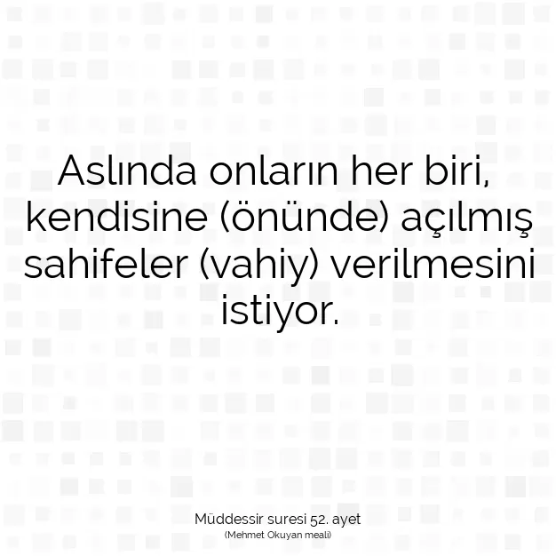 Ayetbul | Kuran Mealleri | Quran | Müddessir suresi 52. ayet