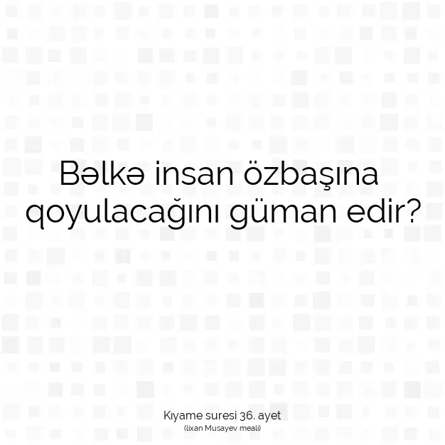 Ayetbul | Kuran Mealleri | Quran | Kıyame suresi 36. ayet