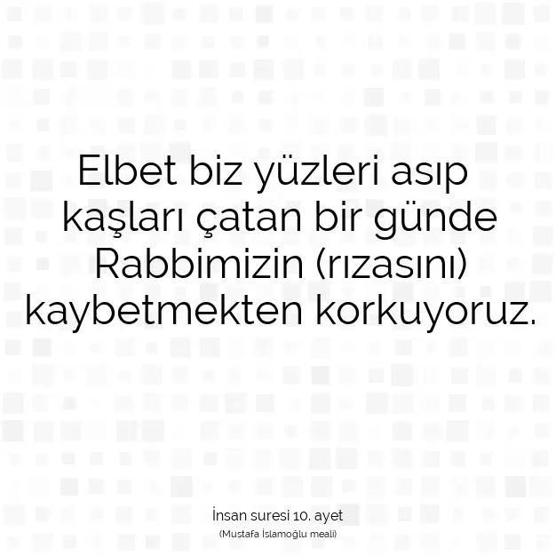 Ayetbul | Kuran Mealleri | Quran | İnsan suresi 10. ayet