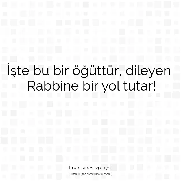 Ayetbul | Kuran Mealleri | Quran | İnsan suresi 29. ayet