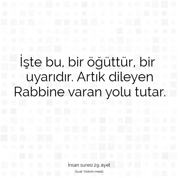 Ayetbul | Kuran Mealleri | Quran | İnsan suresi 29. ayet