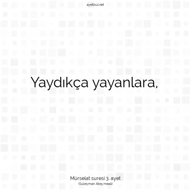 Ayetbul | Kuran Mealleri | Quran | Mürselat suresi 3. ayet