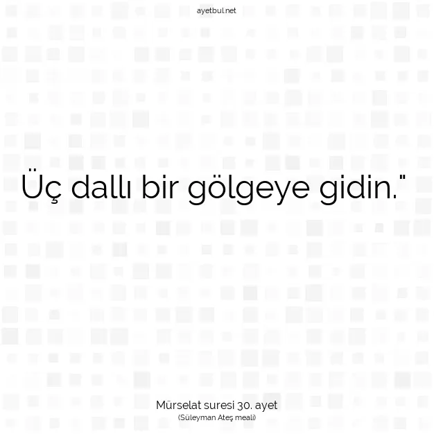Ayetbul | Kuran Mealleri | Quran | Mürselat suresi 30. ayet