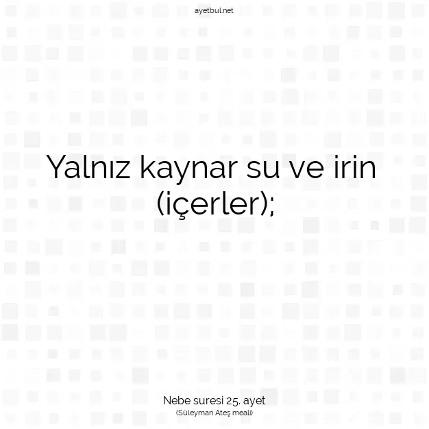 Ayetbul | Kuran Mealleri | Quran | Nebe suresi 25. ayet