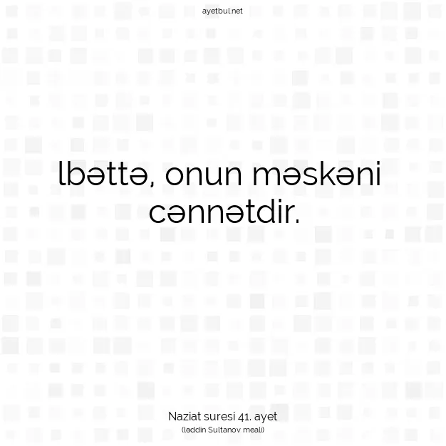 Ayetbul | Kuran Mealleri | Quran | Naziat suresi 41. ayet