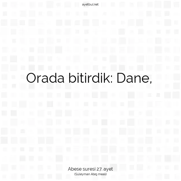 Ayetbul | Kuran Mealleri | Quran | Abese suresi 27. ayet
