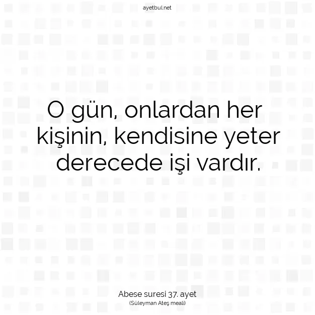 Ayetbul | Kuran Mealleri | Quran | Abese suresi 37. ayet