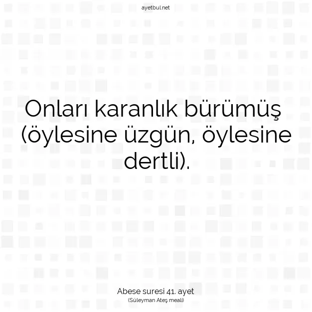 Ayetbul | Kuran Mealleri | Quran | Abese suresi 41. ayet