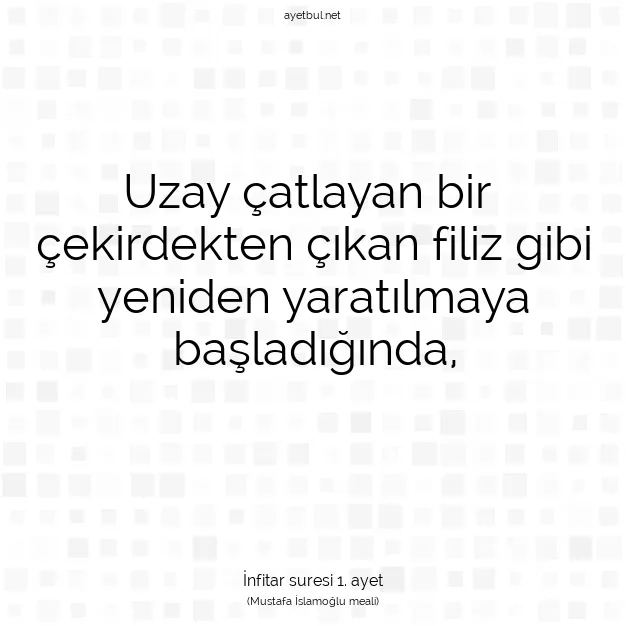 Ayetbul | Kuran Mealleri | Quran | İnfitar suresi 1. ayet