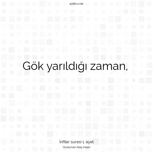 Ayetbul | Kuran Mealleri | Quran | İnfitar suresi 1. ayet