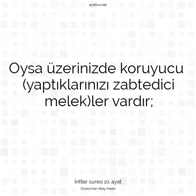 Ayetbul | Kuran Mealleri | Quran | İnfitar suresi 10. ayet