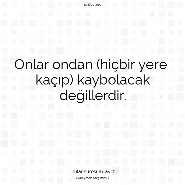 Ayetbul | Kuran Mealleri | Quran | İnfitar suresi 16. ayet