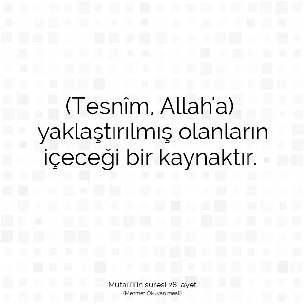 Ayetbul | Kuran Mealleri | Quran | Mutaffifin suresi 28. ayet