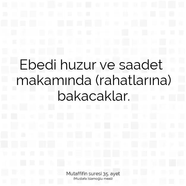 Ayetbul | Kuran Mealleri | Quran | Mutaffifin suresi 35. ayet