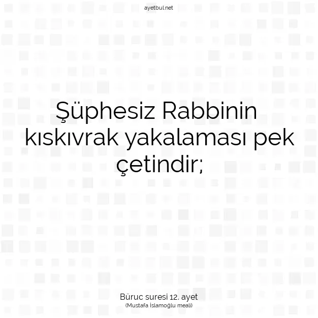 Ayetbul | Kuran Mealleri | Quran | Büruc suresi 12. ayet