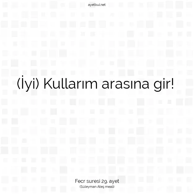 Ayetbul | Kuran Mealleri | Quran | Fecr suresi 29. ayet