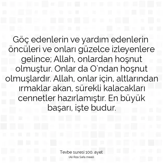Ayetbul | Kuran Mealleri | Quran | Tevbe suresi 100. ayet