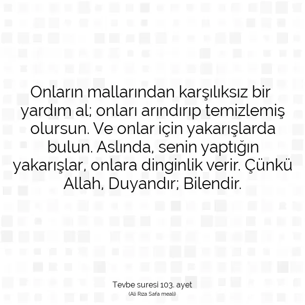 Ayetbul | Kuran Mealleri | Quran | Tevbe suresi 103. ayet