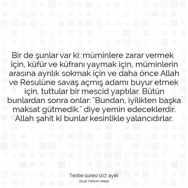 Ayetbul | Kuran Mealleri | Quran | Tevbe suresi 107. ayet