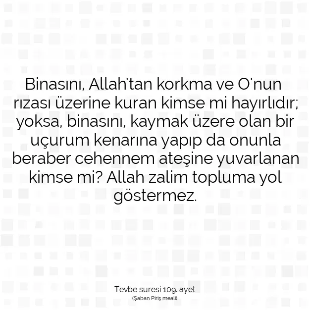 Ayetbul | Kuran Mealleri | Quran | Tevbe suresi 109. ayet