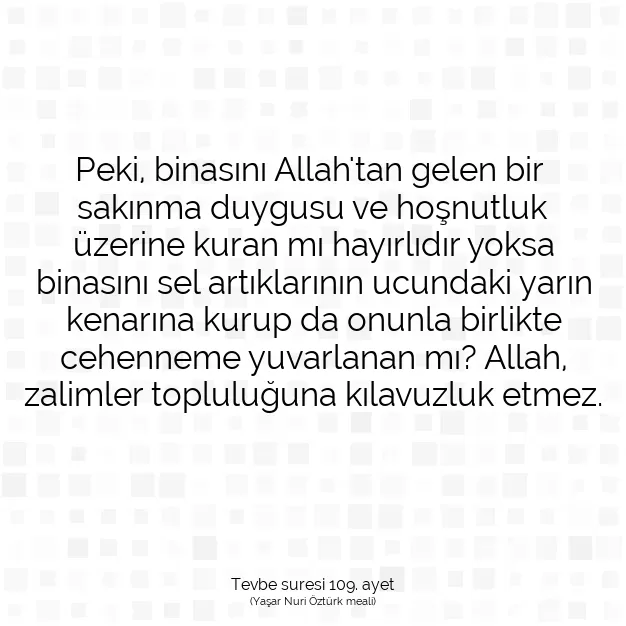 Ayetbul | Kuran Mealleri | Quran | Tevbe suresi 109. ayet