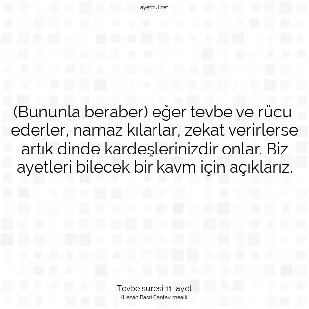 Ayetbul | Kuran Mealleri | Quran | Tevbe suresi 11. ayet