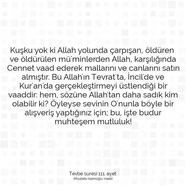 Ayetbul | Kuran Mealleri | Quran | Tevbe suresi 111. ayet