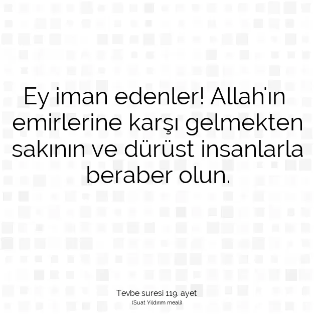 Ayetbul | Kuran Mealleri | Quran | Tevbe suresi 119. ayet
