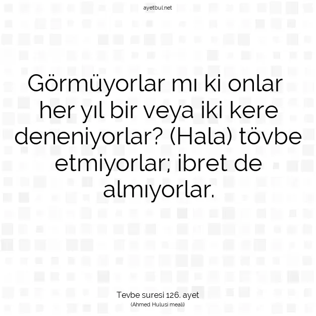 Ayetbul | Kuran Mealleri | Quran | Tevbe suresi 126. ayet