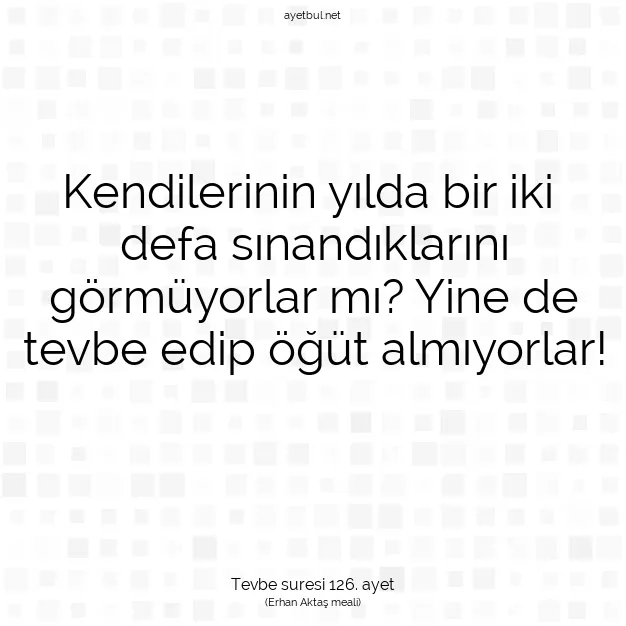 Ayetbul | Kuran Mealleri | Quran | Tevbe suresi 126. ayet