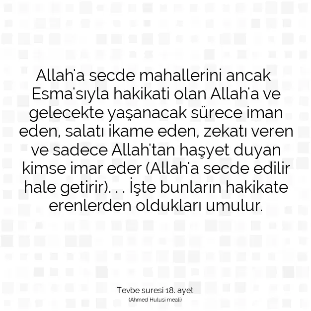 Ayetbul | Kuran Mealleri | Quran | Tevbe suresi 18. ayet