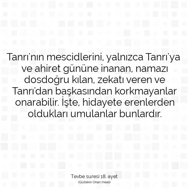 Ayetbul | Kuran Mealleri | Quran | Tevbe suresi 18. ayet