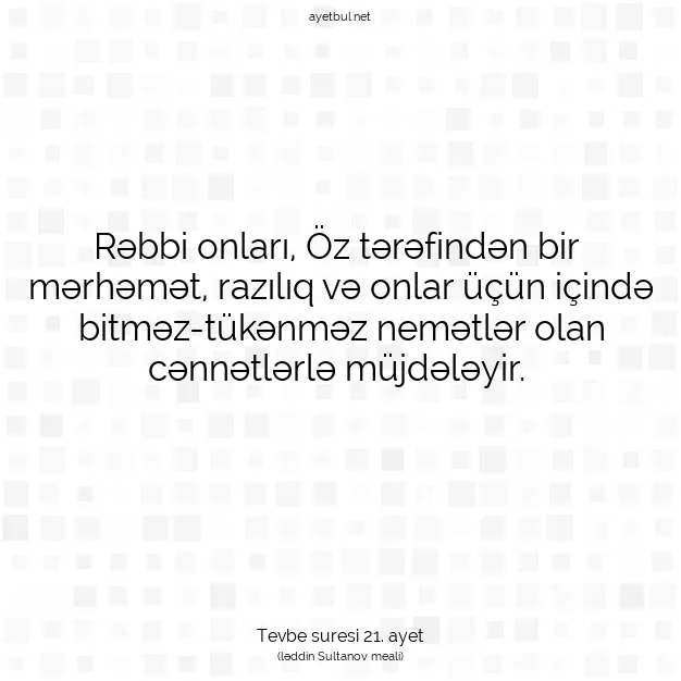 Ayetbul | Kuran Mealleri | Quran | Tevbe suresi 21. ayet