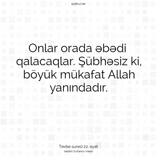 Ayetbul | Kuran Mealleri | Quran | Tevbe suresi 22. ayet