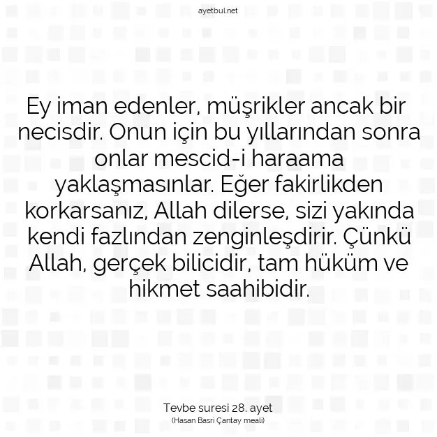 Ayetbul | Kuran Mealleri | Quran | Tevbe suresi 28. ayet