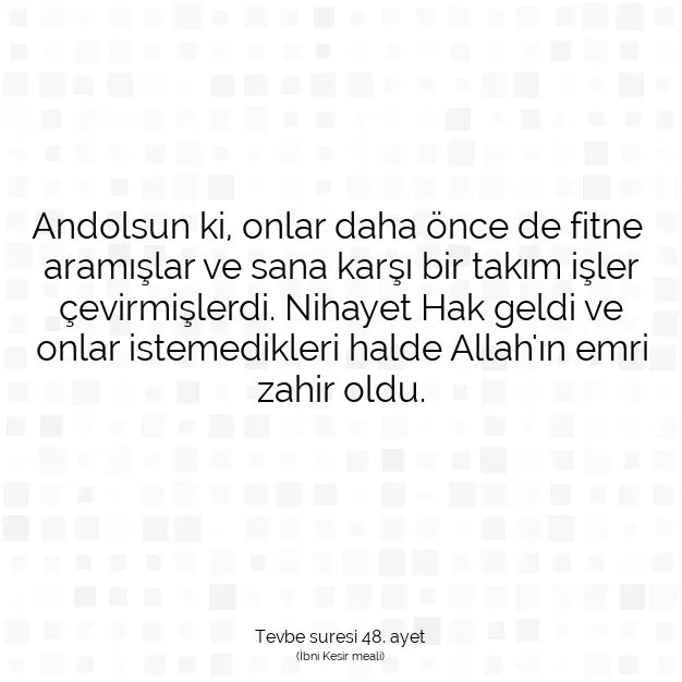Ayetbul | Kuran Mealleri | Quran | Tevbe suresi 48. ayet