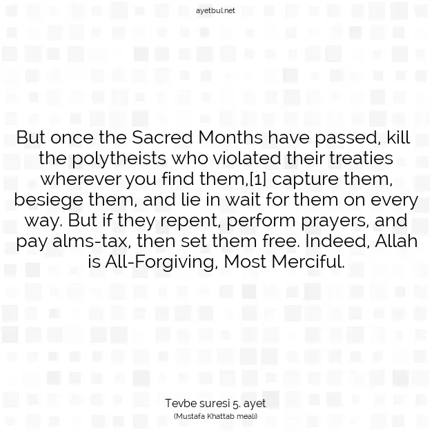 Ayetbul | Kuran Mealleri | Quran | Tevbe suresi 5. ayet