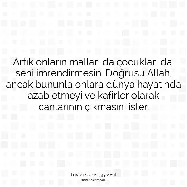 Ayetbul | Kuran Mealleri | Quran | Tevbe suresi 55. ayet
