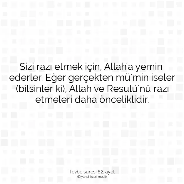 Ayetbul | Kuran Mealleri | Quran | Tevbe suresi 62. ayet