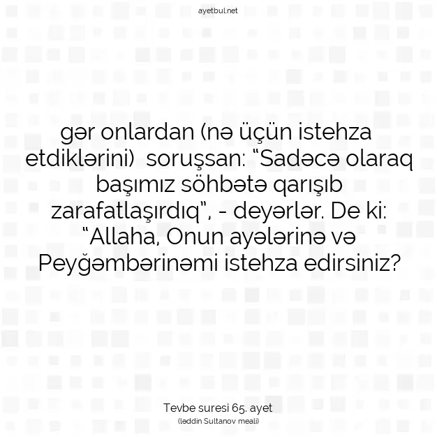 Ayetbul | Kuran Mealleri | Quran | Tevbe suresi 65. ayet
