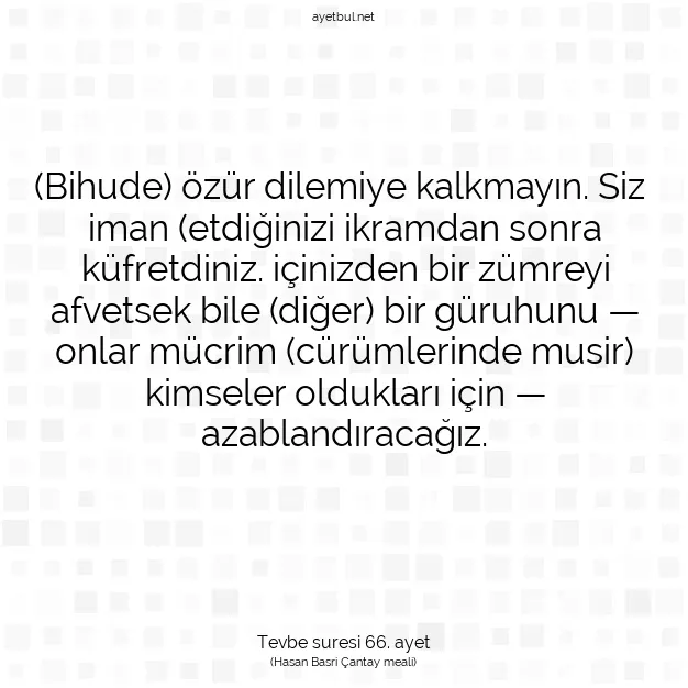 Ayetbul | Kuran Mealleri | Quran | Tevbe suresi 66. ayet