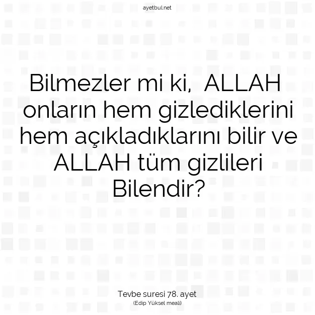 Ayetbul | Kuran Mealleri | Quran | Tevbe suresi 78. ayet