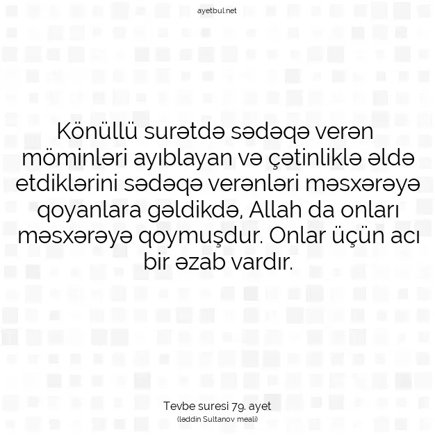 Ayetbul | Kuran Mealleri | Quran | Tevbe suresi 79. ayet